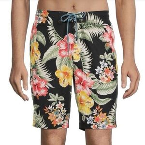 Mens NWT GEORGE AT THE KNEE Hawaiian Style Swim Trunks Size 2XL (44-66)